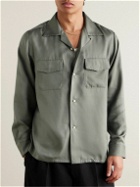 Visvim - Keesey Convertible-Collar Embroidered Silk-Twill Shirt - Green