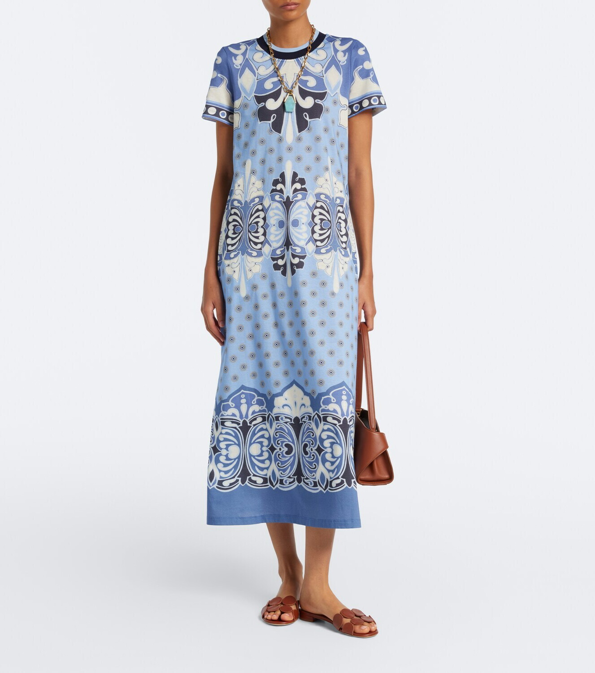 La DoubleJ Sporty Swing printed cotton jersey midi dress