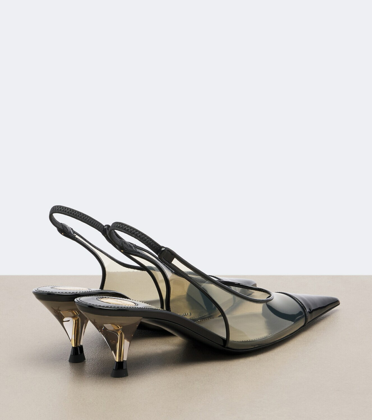 Saint Laurent Fanny leather-trimmed slingback pumps
