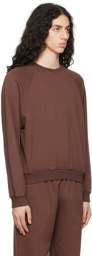 AURALEE Brown Smooth Soft Sweatshirt