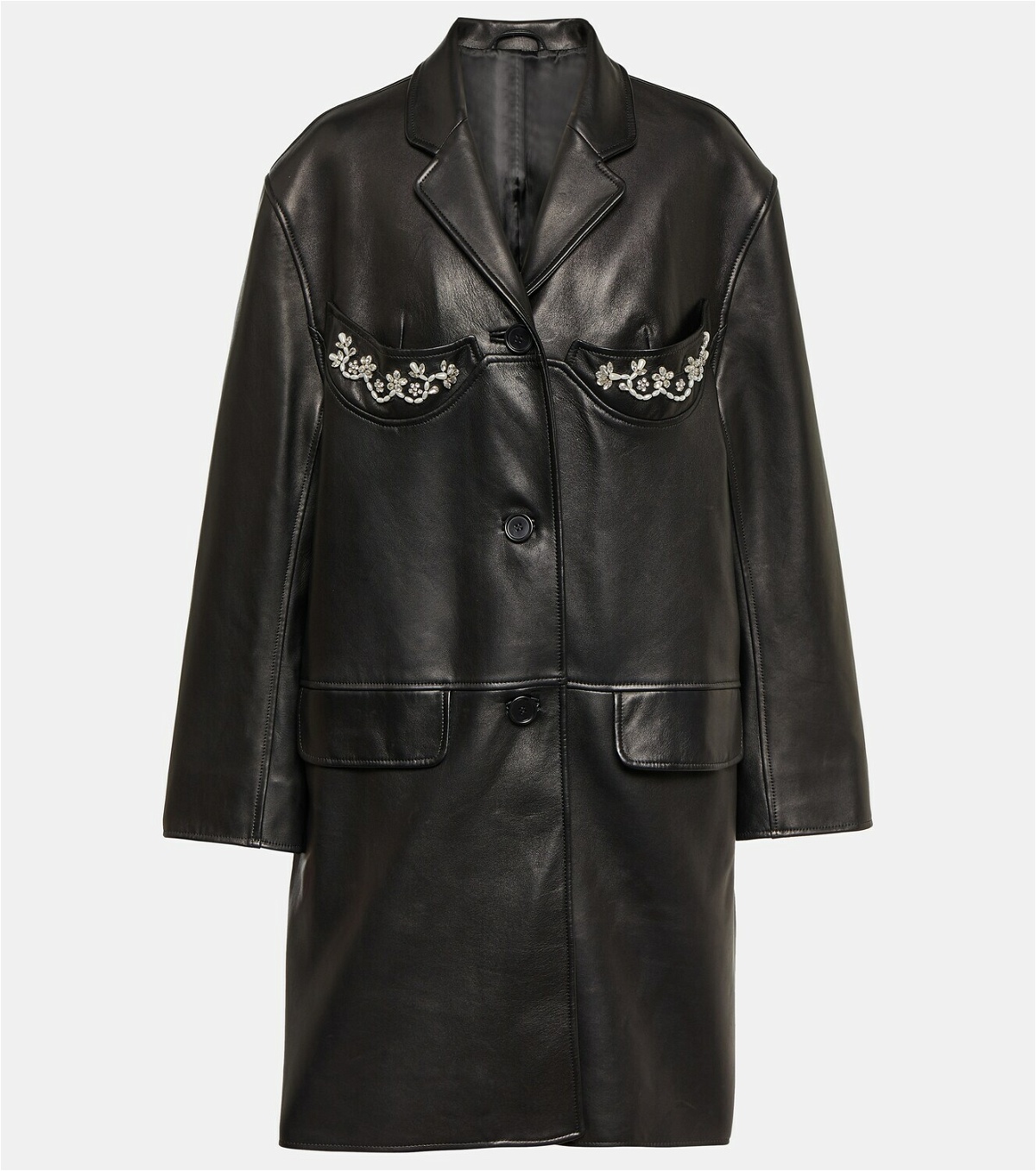 Simone Rocha Embellished leather coat