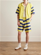 Marni - Straight-Leg Logo-Appliqued Striped Cotton-Blend Terry Shorts - Yellow