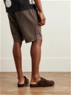 Folk - Assembly Straight-Leg Linen and Cotton-Blend Shorts - Brown
