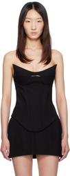 Mugler Black Signature Tailored Bustier Top