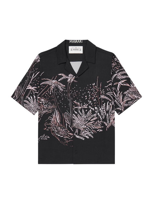 Photo: MANAAKI - Waihi Tapu Printed Lyocell Shirt - Black