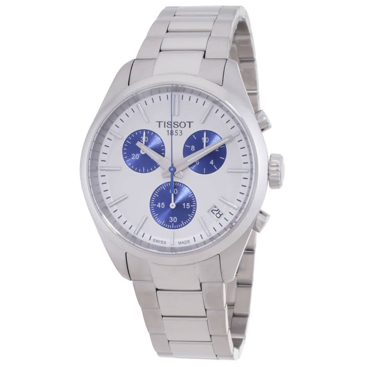 Photo: Tissot PR100 Chronograph Quartz White Dial Mens Watch T150.417.11.011.00