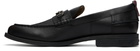 Hugo Black Stacked-Logo Bit Loafers