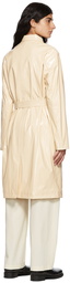 Tanner Fletcher Beige Perry Wet Look Belted Trench Coat