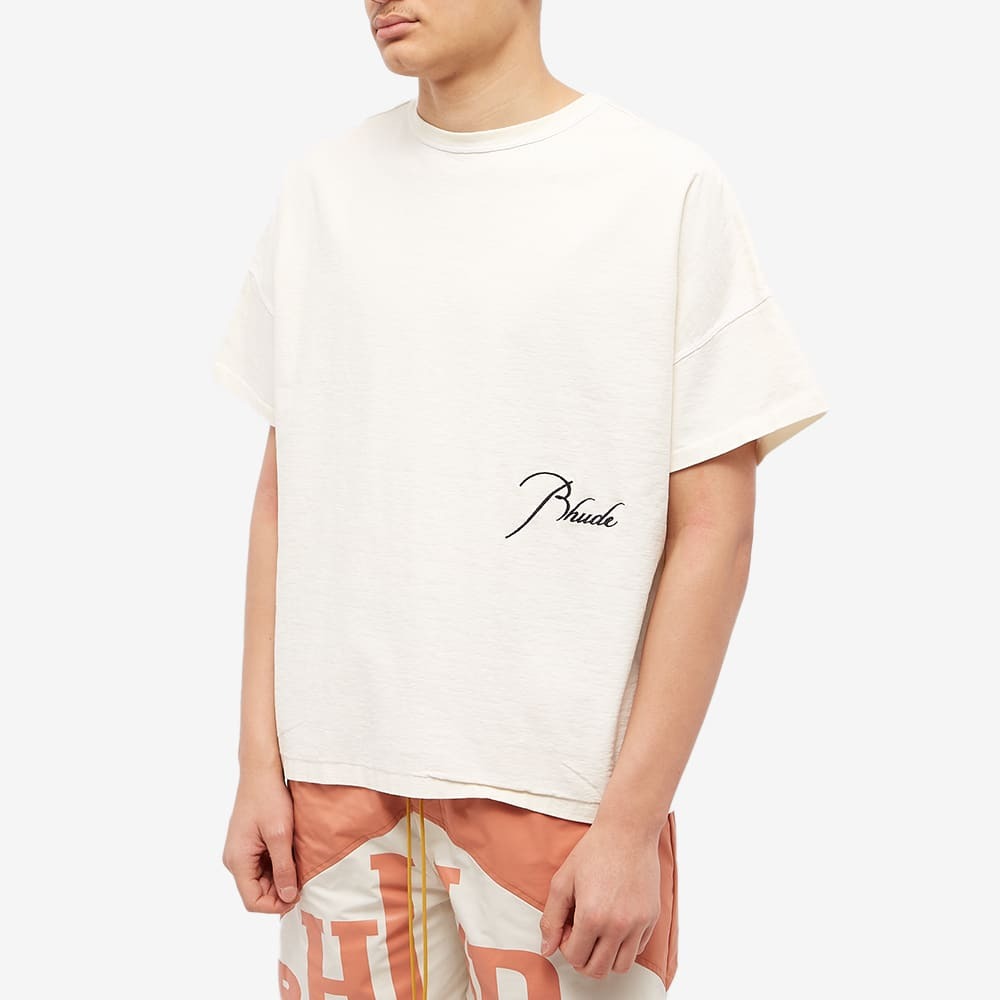 Tシャツ・カットソー RHUDE Men T-shirt White RHPS25TT09012 0241 Rhude Men's Reverse Logo T-Shirt in Vtg White Rhude