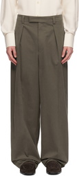 Ferragamo Brown Inverted Pleats Trousers