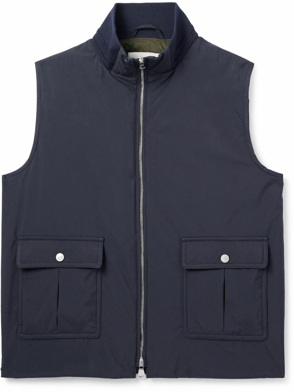 Valstar - Stretch-Jersey Trimmed Padded Shell Gilet - Blue