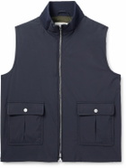 Valstar - Stretch-Jersey Trimmed Padded Shell Gilet - Blue