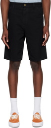 Carhartt Work In Progress Black Single Knee Shorts