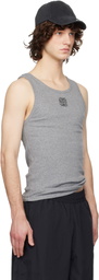 VETEMENTS Gray Biker Cross Logo Tank Top