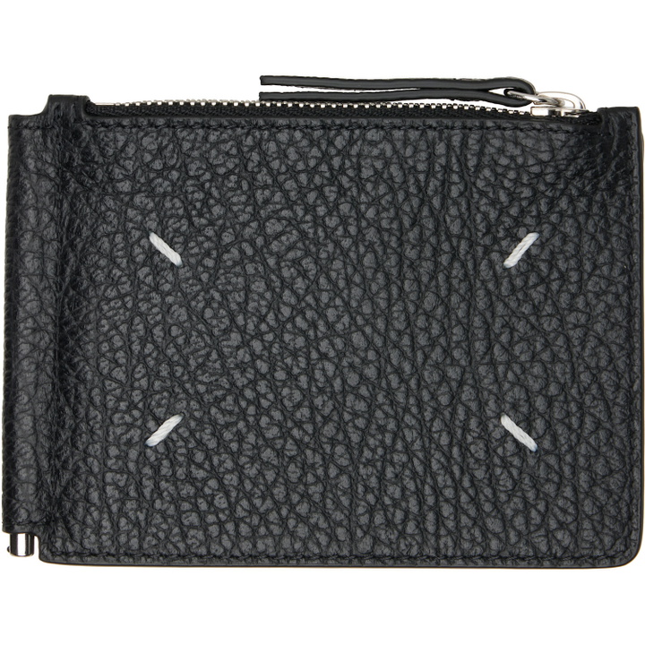 Photo: Maison Margiela Black Four Stitches Money Clip Wallet