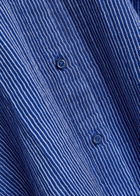 Eileen Fisher Striped Cotton Blouse Navy