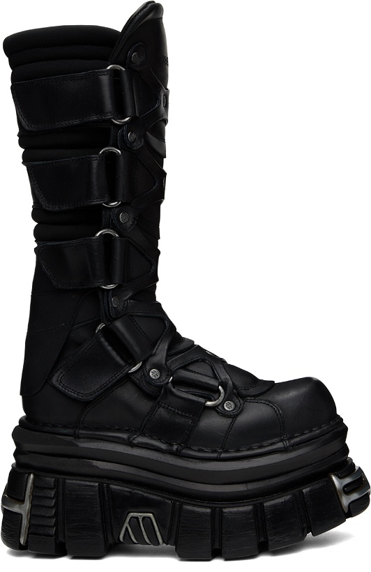 Photo: VETEMENTS Black New Rock Edition Tower Boots