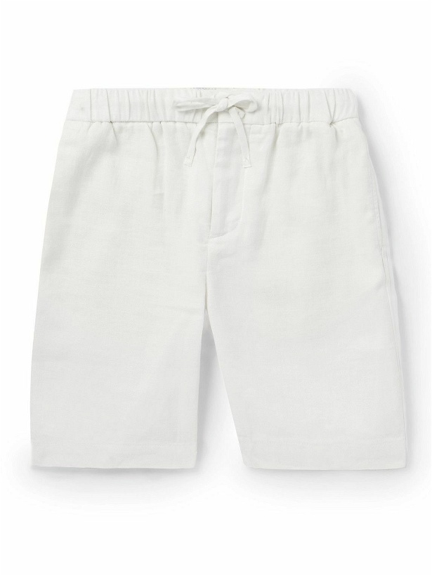 Photo: Frescobol Carioca - Felipe Straight-Leg Linen and Cotton-Blend Drawstring Shorts - White