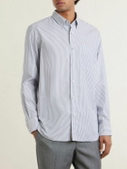 TOM FORD - Button-Down Collar Striped Cotton and Lyocell-Blend Oxford Shirt - Blue