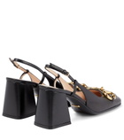 Gucci - Horsebit leather slingback pumps