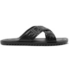 Fendi - Logo-Embossed Leather Sandals - Black
