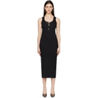 Burberry Black Lace-Up Midi Dress