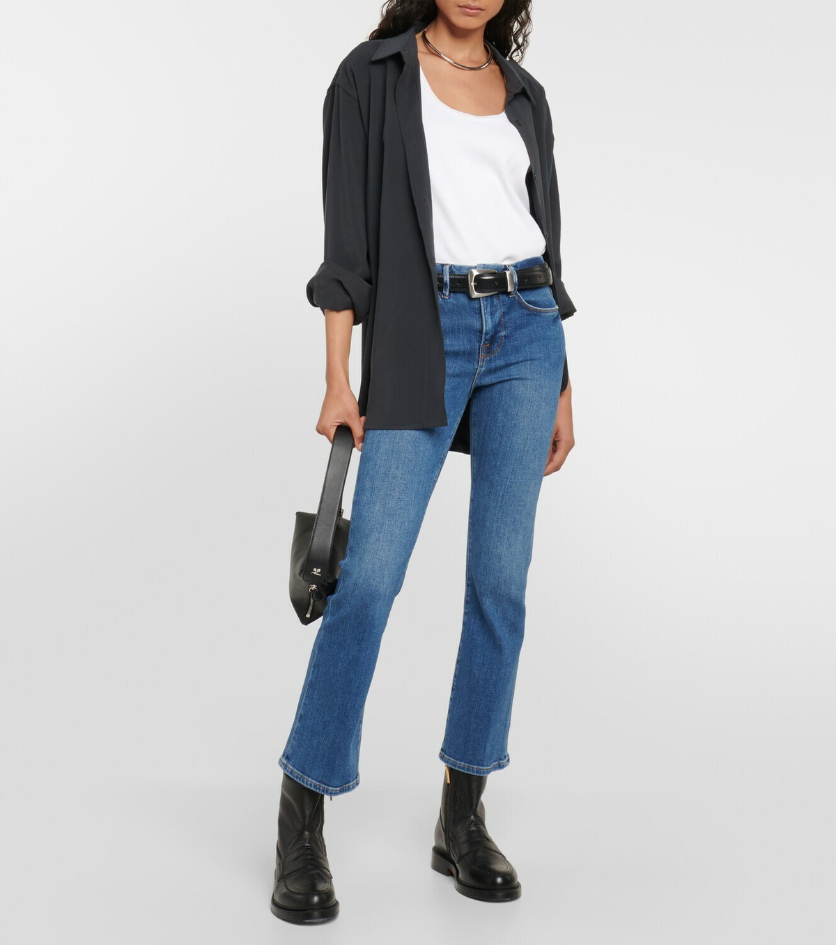 ＊韓国＊［NUROSE］FRONT LINE MID RISE BOOTCUT DENIM PANTS Mid Rise Jeans | Noend Denim