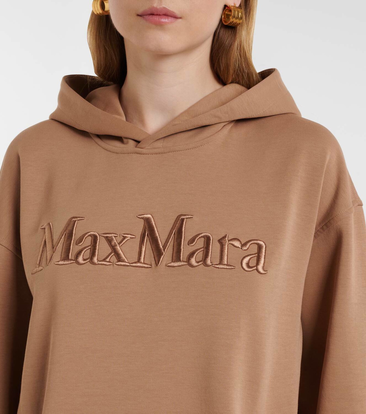 'S Max Mara Logo embroidered cotton-blend hoodie