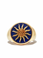Yvonne Léon 9K Gold Soleil Lapis Lazuli Signet Ring