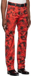 LU'U DAN SSENSE Exclusive Red Rose Burst Jeans