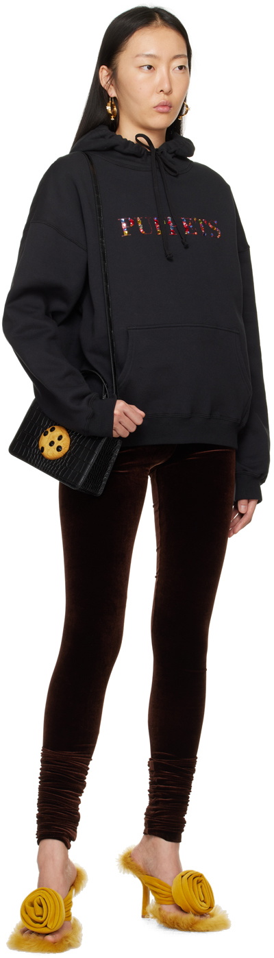 Puppets and Puppets Black Crystal-Cut Hoodie