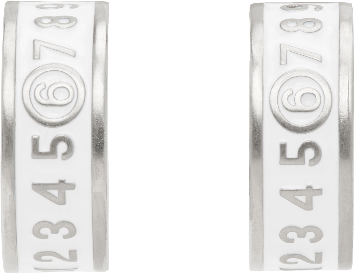 【MM6 MAISON MARGIELA】SILVER NEW NUMERICAL LOGO EARINGS MM6 Maison Margiela Silver New Numerical Logo Earrings MM6