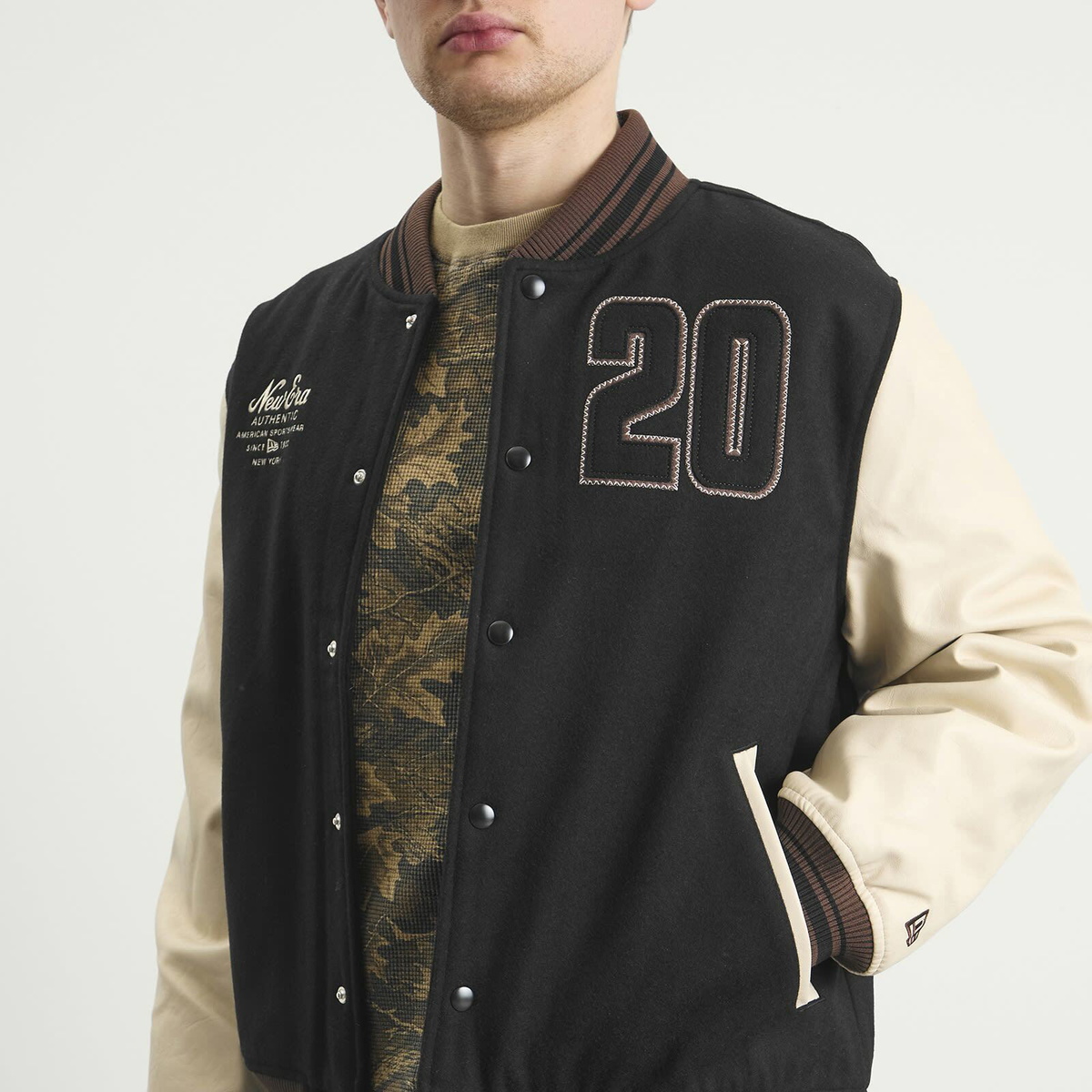 New Era Men's Varsity Jacket in Black