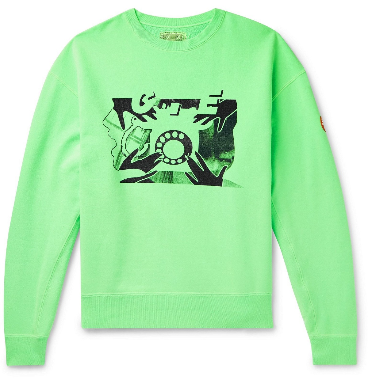 Photo: Cav Empt - Logo-Appliquéd Printed Loopback Cotton-Jersey Sweatshirt - Green