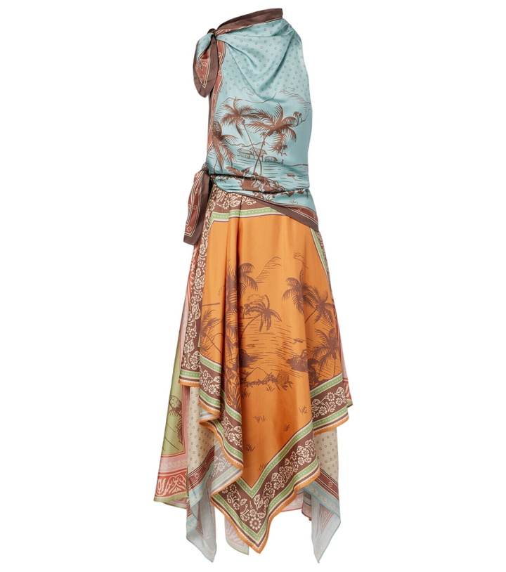 Photo: Alémais Alberta scarf-detail silk twill midi dress