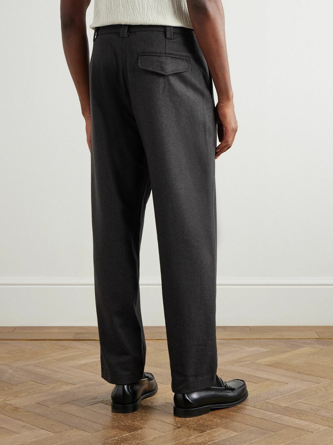 A.P.C. - Renato Straight-Leg Pleated Wool-Blend Trousers - Gray