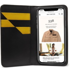 Fendi - Logo-Jacquard Stretch Webbing-Trimmed Leather iPhone X Case - Black