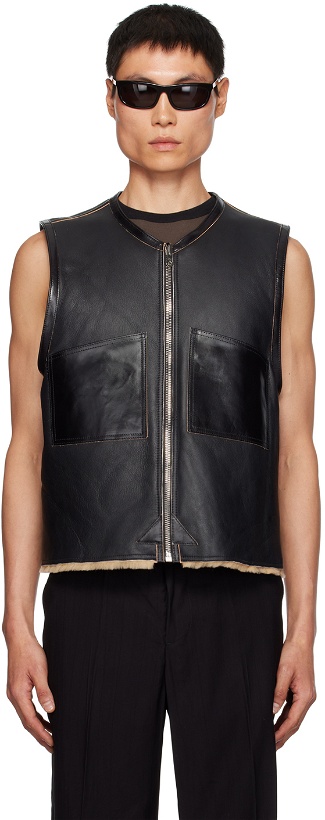 Photo: Our Legacy Black Patch Pocket Reversible Leather Vest
