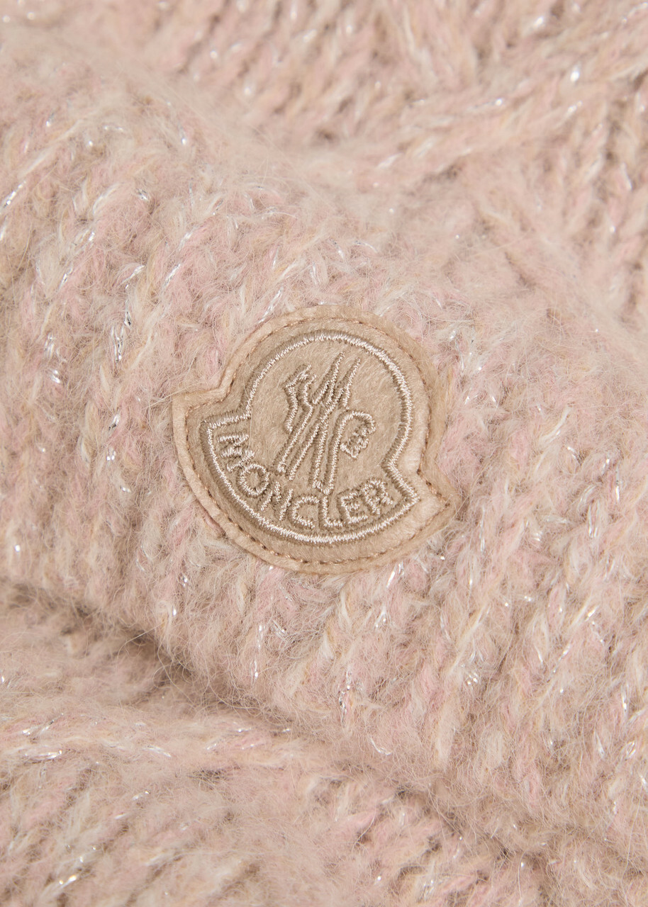 Moncler Metallic-weave Alpaca-blend Scarf - Pink - One Size