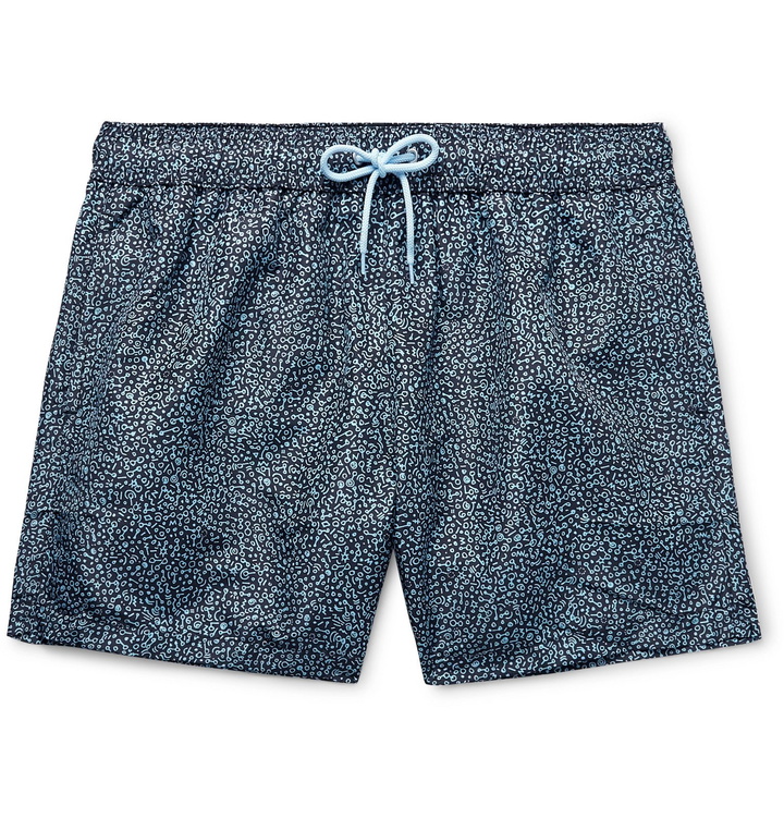 Photo: Paul Smith - Mid-Length Printed Swim Shorts - Blue