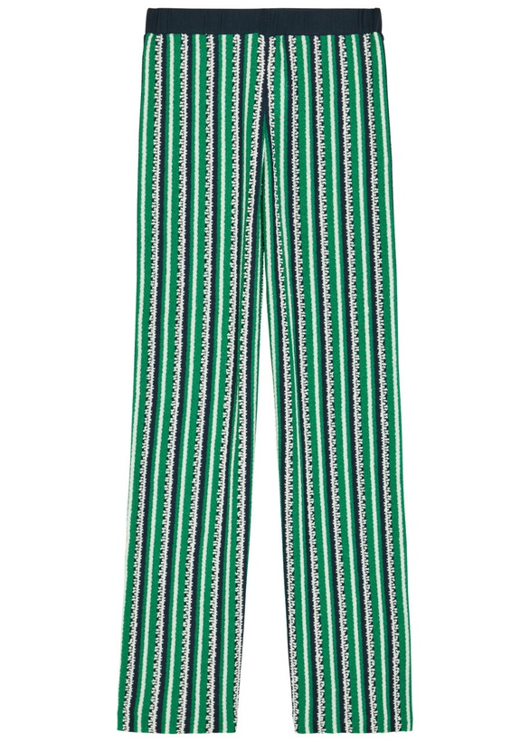 Photo: Simkhai Brenner Striped Straight-leg Knit Trousers Green