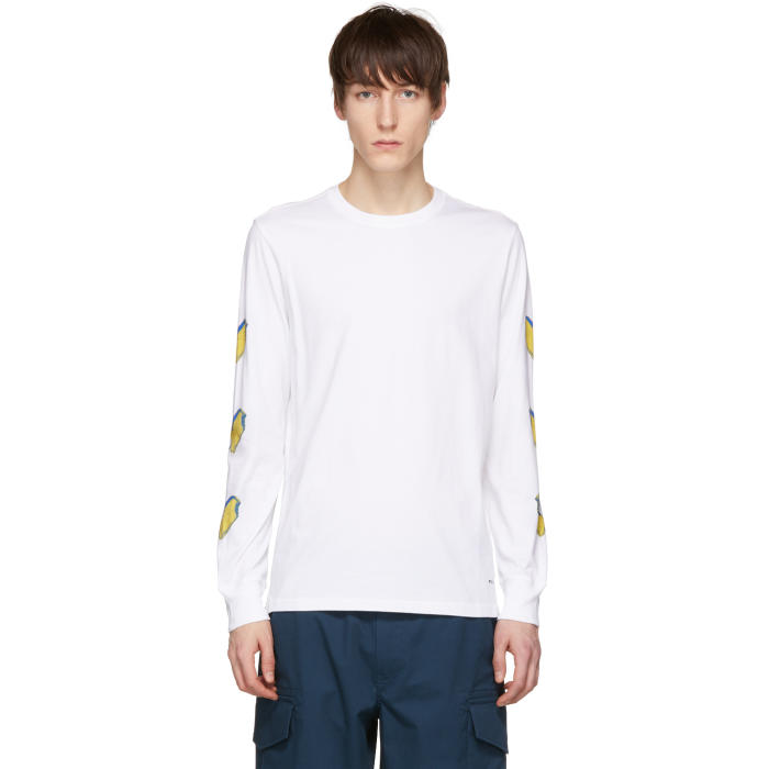 PS by Paul Smith White Long Sleeve Popsicle T-Shirt PS by Paul Smith