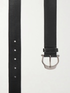 SAINT LAURENT - 3.5cm Cracked-Leather Belt - Black - EU 80