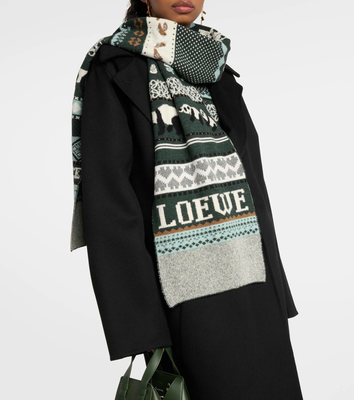 Loewe x Suna Fujita intarsia wool-blend scarf Loewe