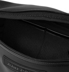 AMI - Logo-Appliquéd Pebble-Grain Leather Belt Bag - Black