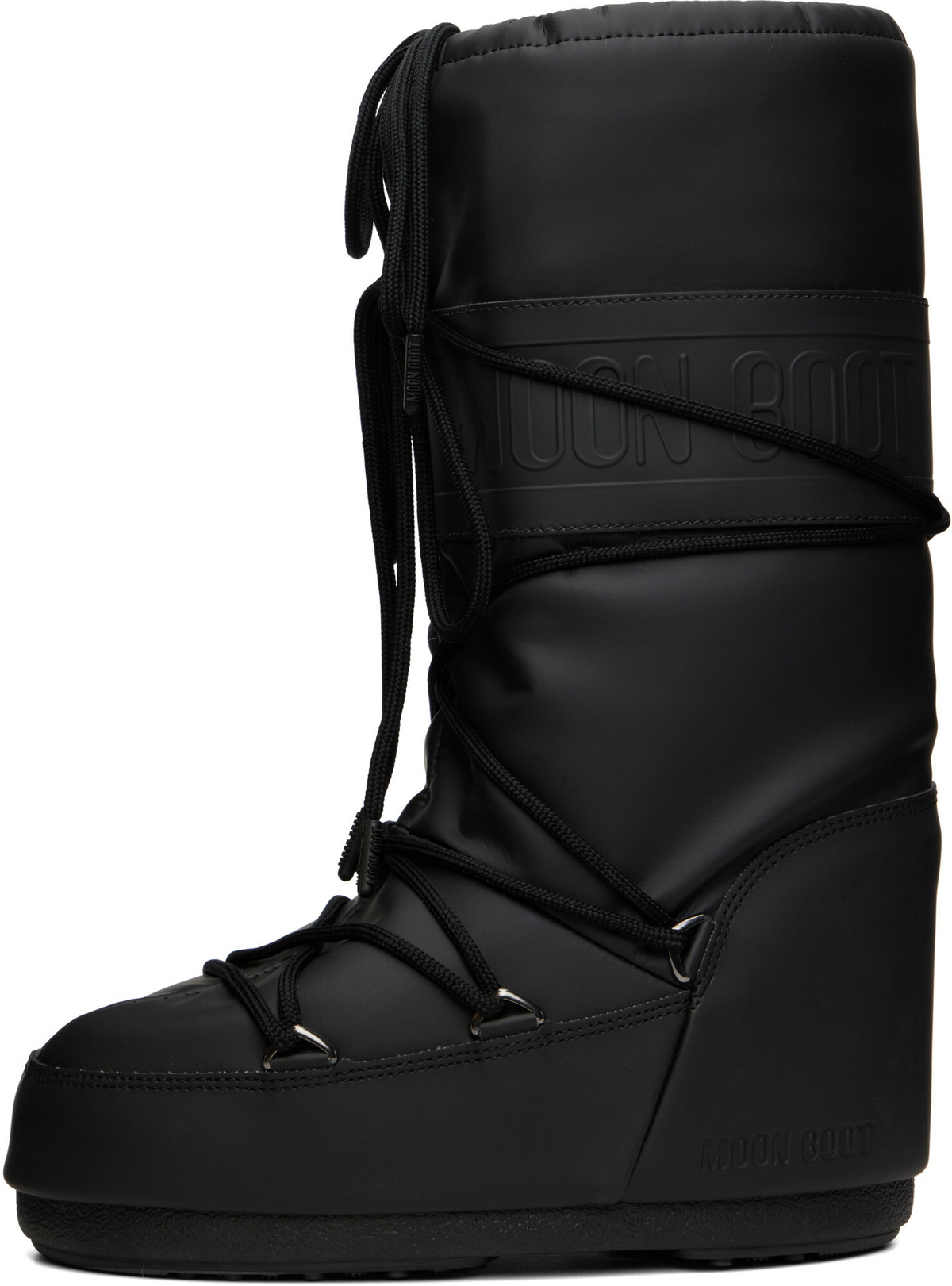 Moon Boot Black Icon Rubber Boots