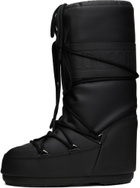 Moon Boot Black Icon Rubber Boots