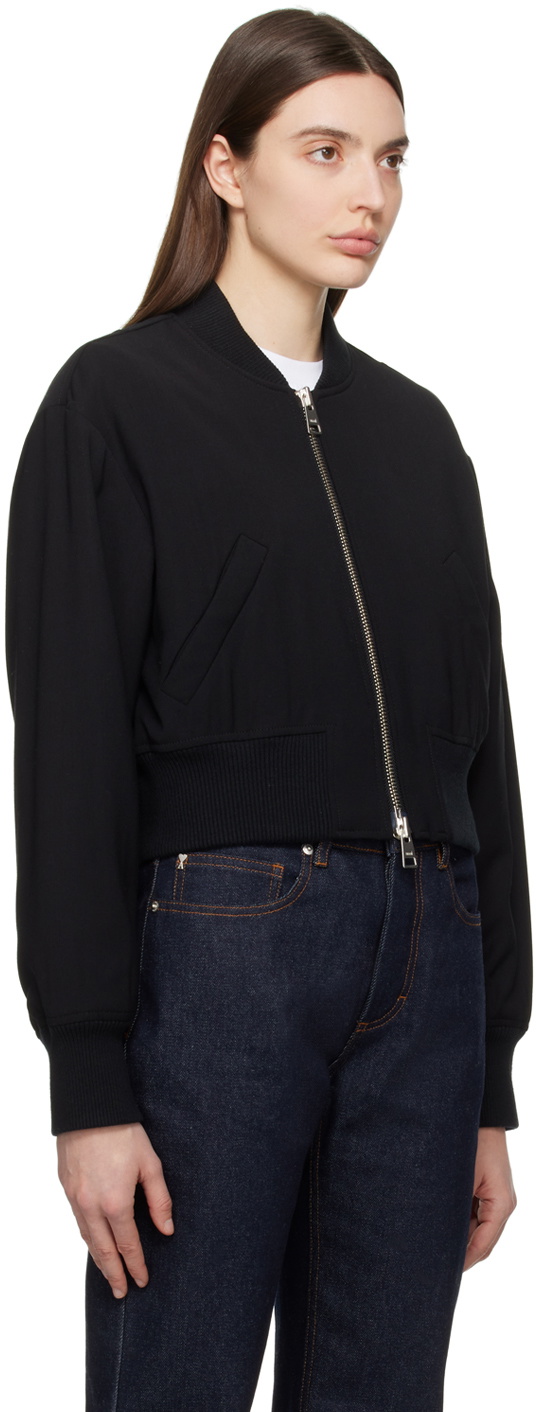 AMI Paris Black Zip Bomber Jacket