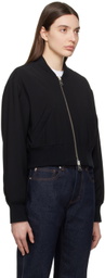 AMI Paris Black Zip Bomber Jacket