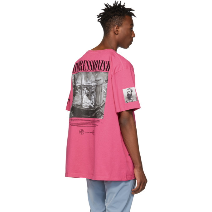 Pink Impressionism Boat T-Shirt Off-White